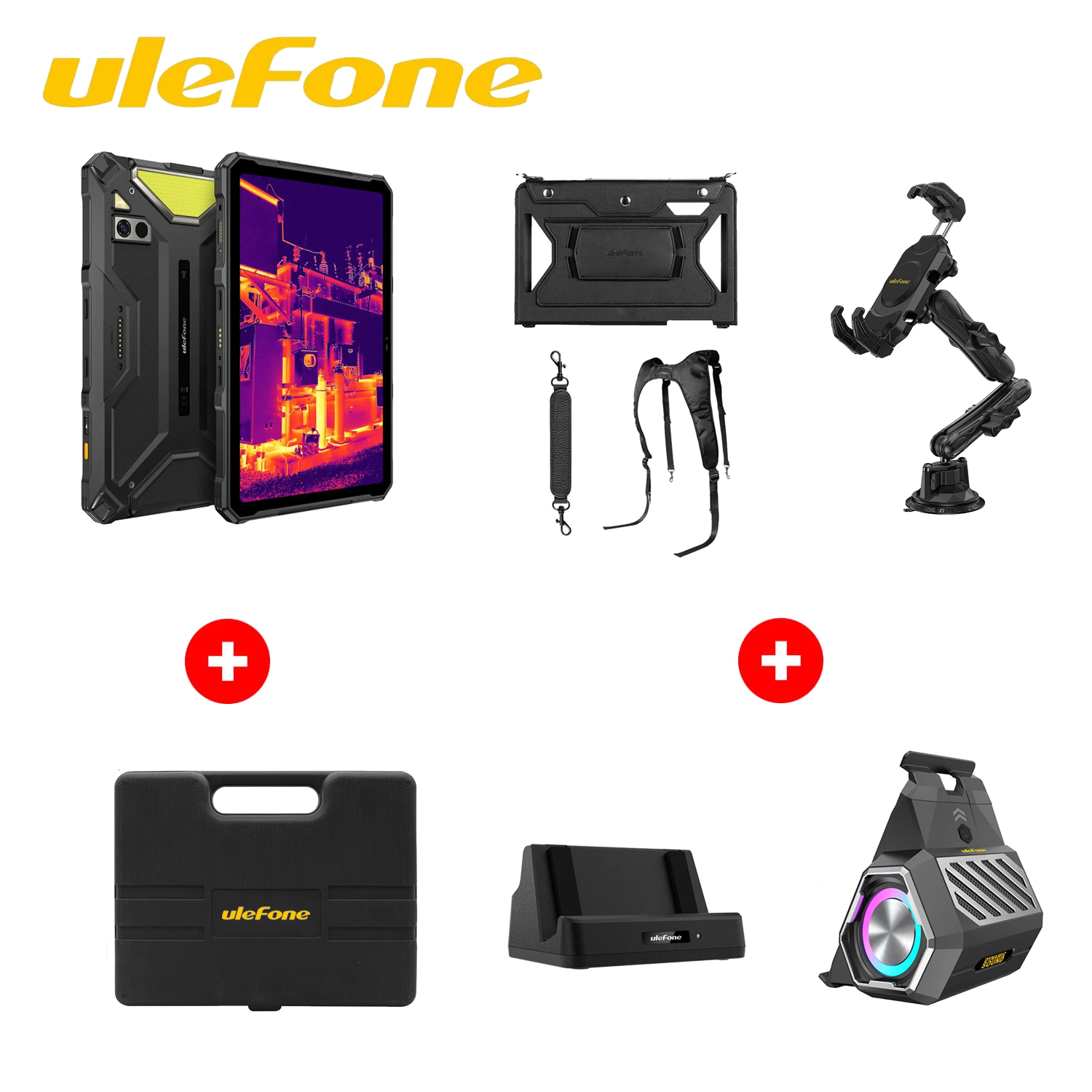 Armatura Pad 4 Ultra Termico + suono + fondina Armor Holster Pro + dock di ricarica da tavolo da 10 W + supporto Armor Max